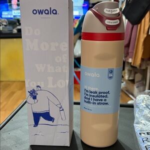 NWT Owala Insulated Bottle Beige Neutral Leak-Proof FreeSip 24oz